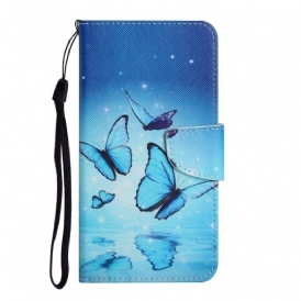Fodral För Samsung Galaxy S22 Plus 5G Blå Fjärilar