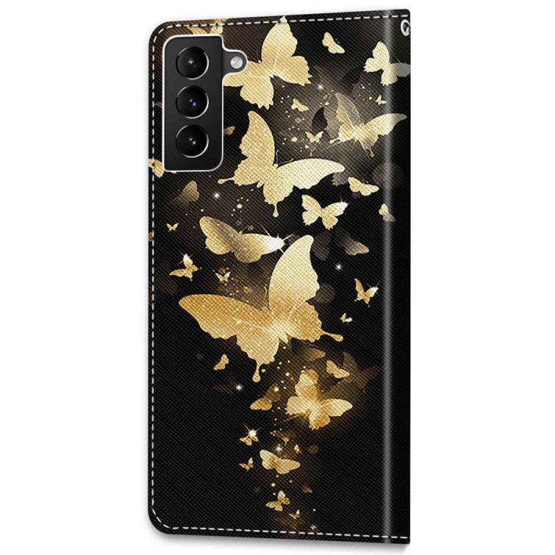 Fodral För Samsung Galaxy S22 Plus 5G Gula Fjärilar