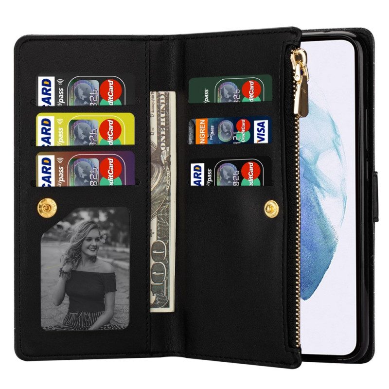 Fodral För Samsung Galaxy S22 Plus 5G Plånboksfodral Plånbok Med Blixtlås