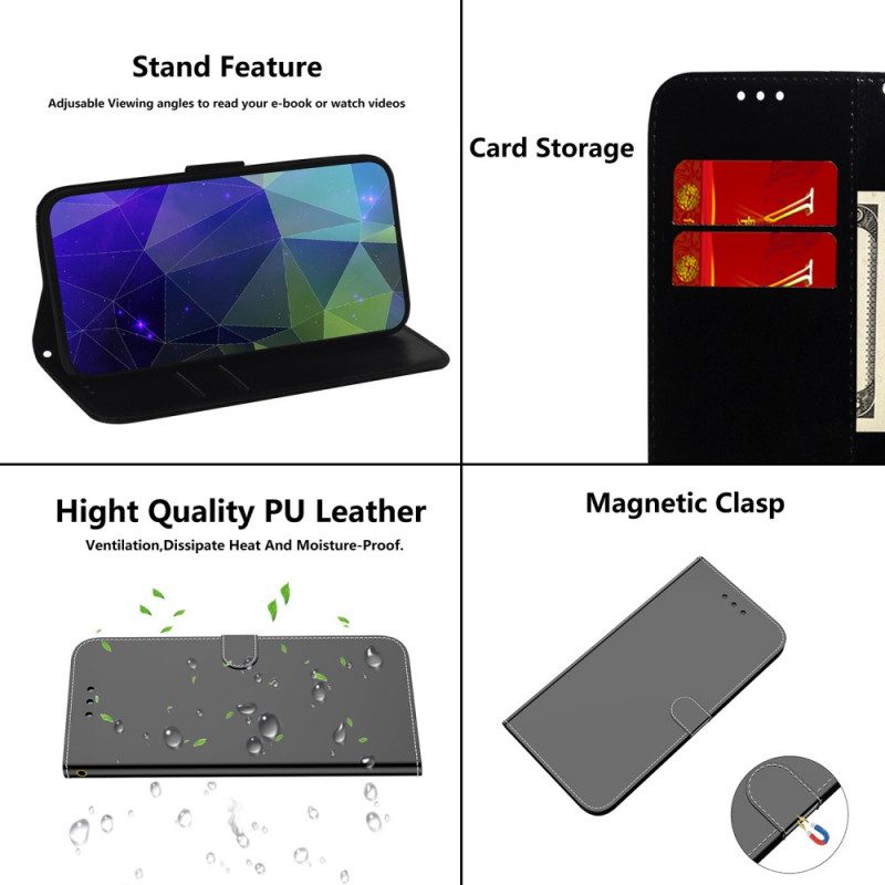 Fodral För Samsung Galaxy S22 Ultra 5G Konstläderspegel
