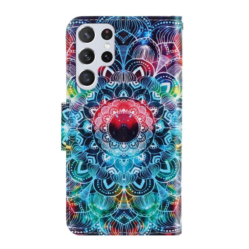 Fodral För Samsung Galaxy S22 Ultra 5G Med Kedjar Flashy Strappy Mandala