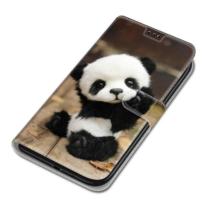 Fodral För Samsung Galaxy S22 Ultra 5G Med Kedjar Spela Little Panda Med Rem