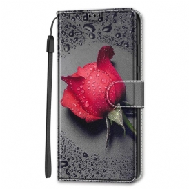 Fodral För Samsung Galaxy S22 Ultra 5G Rosor Med Rem