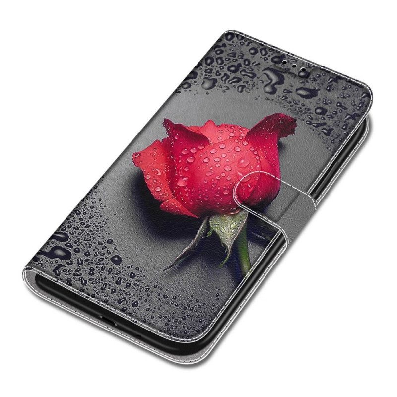Fodral För Samsung Galaxy S22 Ultra 5G Rosor Med Rem