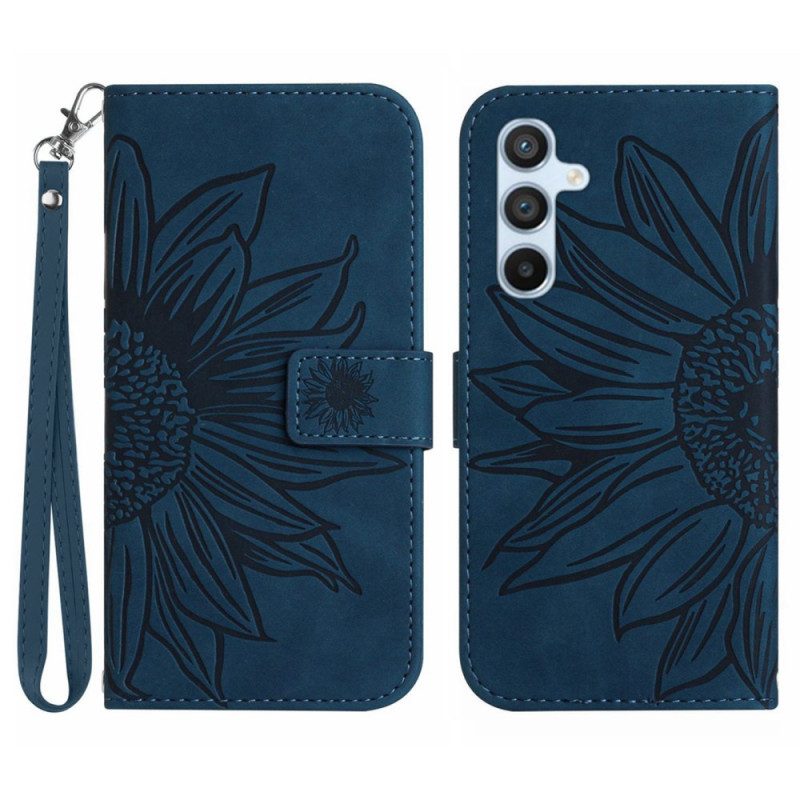 Fodral För Samsung Galaxy S25 5g Solrosdesign Med Rem