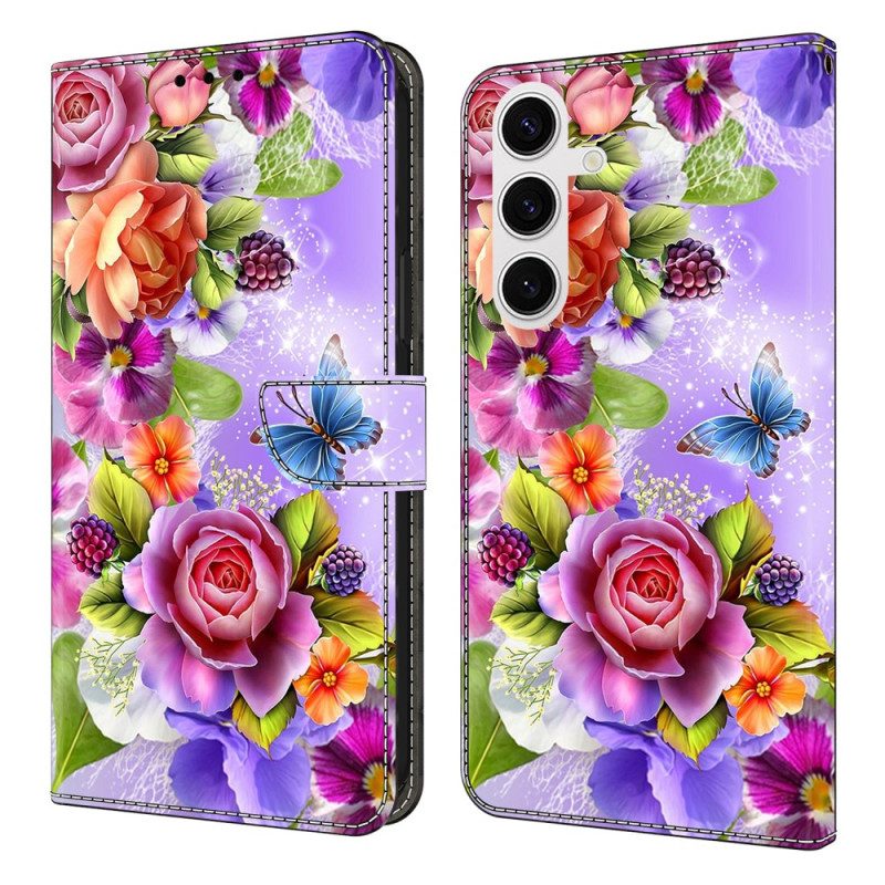 Fodral För Samsung Galaxy S25 Fe Färgglada Blommor