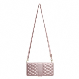 Fodral För Samsung Galaxy S25 Fe Quiltad Plånbok Med Remmar