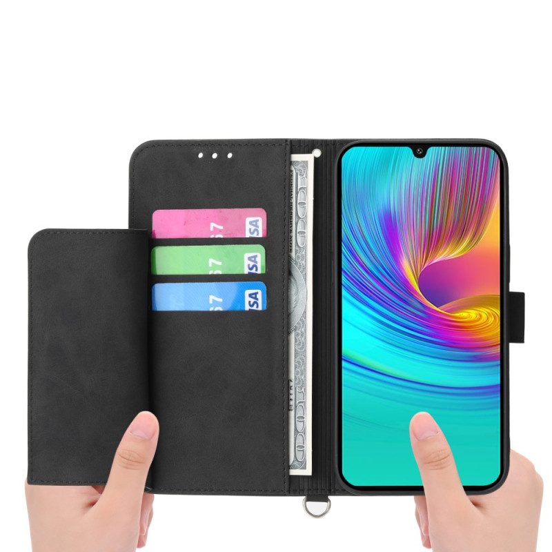 Fodral För Samsung Galaxy S25 Plus 5g Blommönster Och Remmar