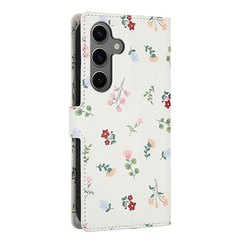 Fodral För Samsung Galaxy S26 Blommig Plånbok Med Snodd