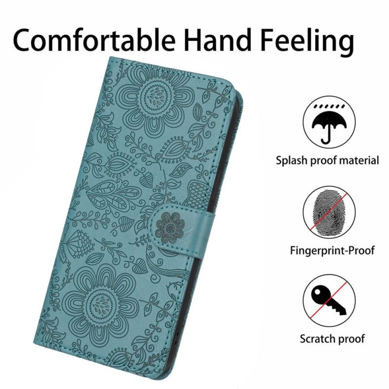 Fodral För Samsung Galaxy S26 Blommönster Med Snodd