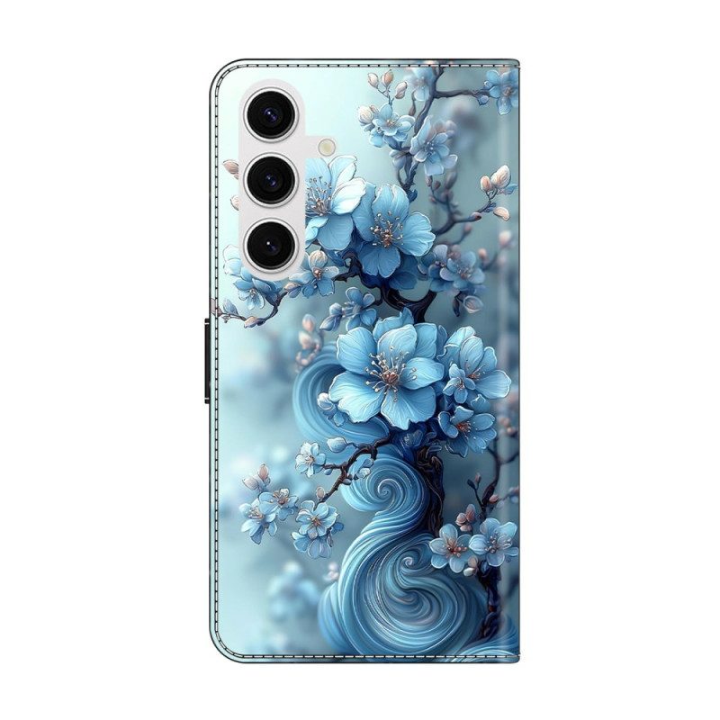 Fodral För Samsung Galaxy S26 Isblå Blommor