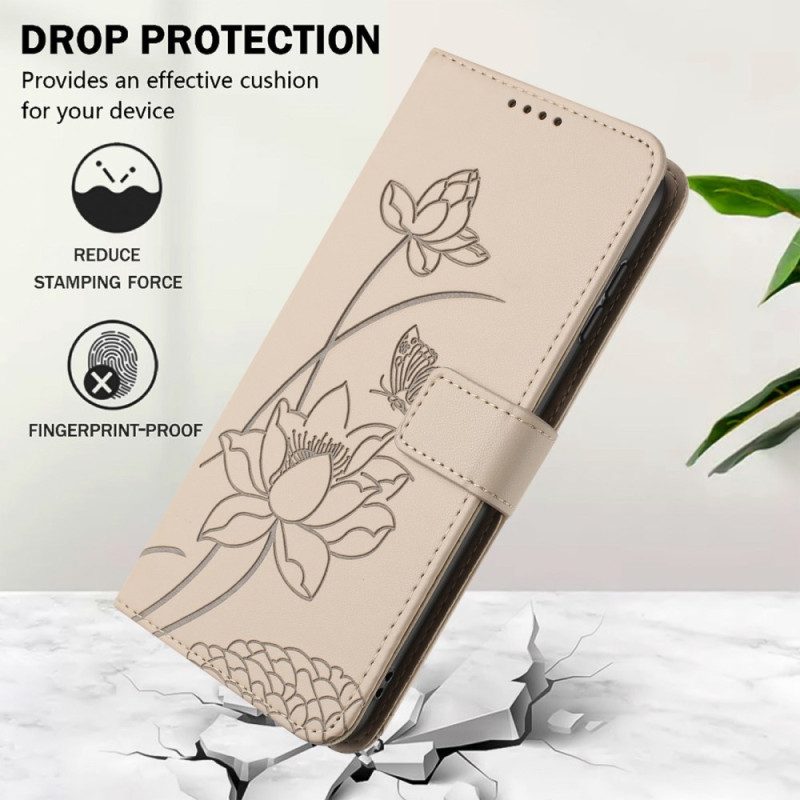 Fodral För Samsung Galaxy S26 Lotusmönster Med Rem
