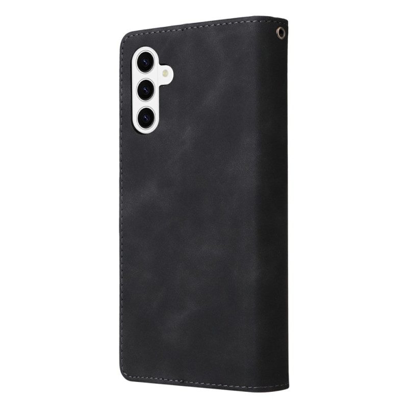 Fodral För Samsung Galaxy S26 Plånbok Med Mockaeffekt Och Dragkedja