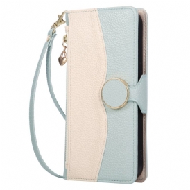 Fodral För Samsung Galaxy S26 Plånbok Med Tvåfärgad Dragkedja