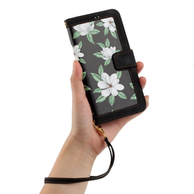 Fodral För Samsung Galaxy S26 Plus Blommig Med Rem