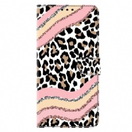 Fodral För Samsung Galaxy S26 Plus Randigt Leopardmönster