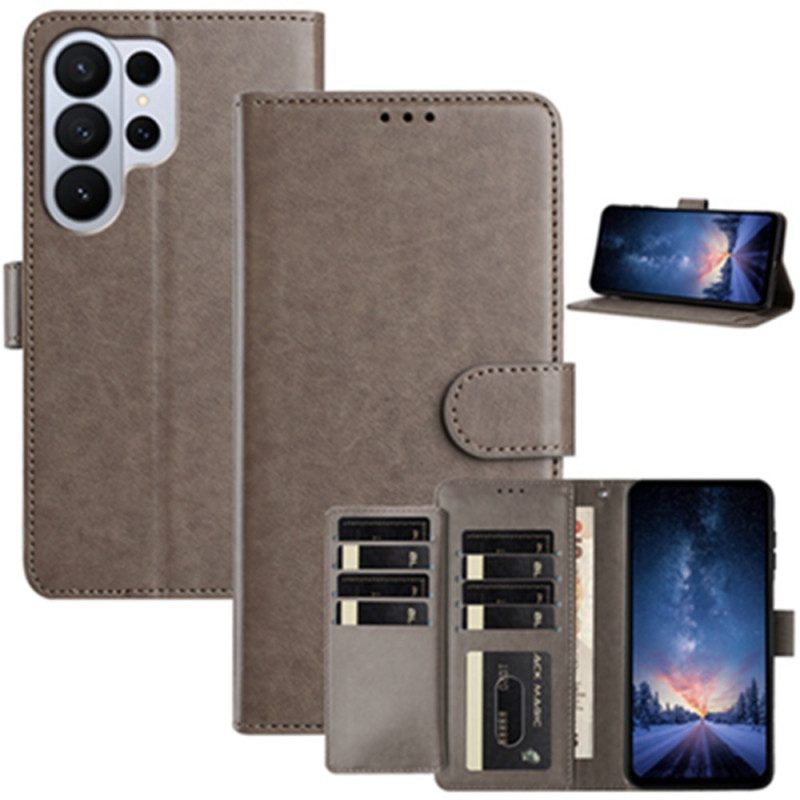 Fodral För Samsung Galaxy S26 Ultra Konstläder Med 8 Kortfack