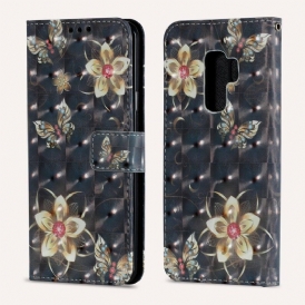 Fodral För Samsung Galaxy S9 Plus Retro Färgglada Blommor