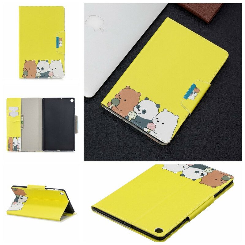 Fodral För Samsung Galaxy Tab A 10.1 (2019) Bear And Panda Spänne Design