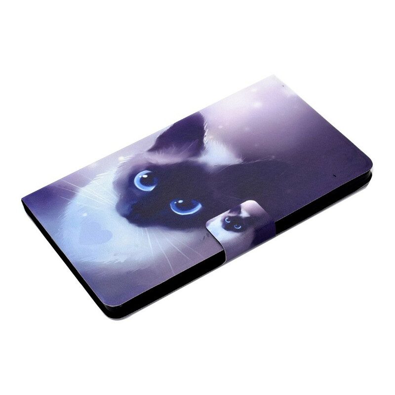 Fodral För Samsung Galaxy Tab A7 Lite Blå Ögon Katt