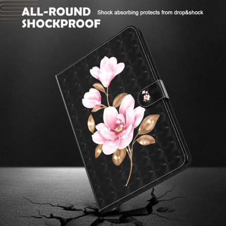 Fodral För Samsung Galaxy Tab A7 Ljusfläcksrosa Blommor