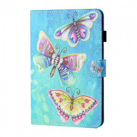 Fodral För Samsung Galaxy Tab A7 Mångfärgade Fjärilar
