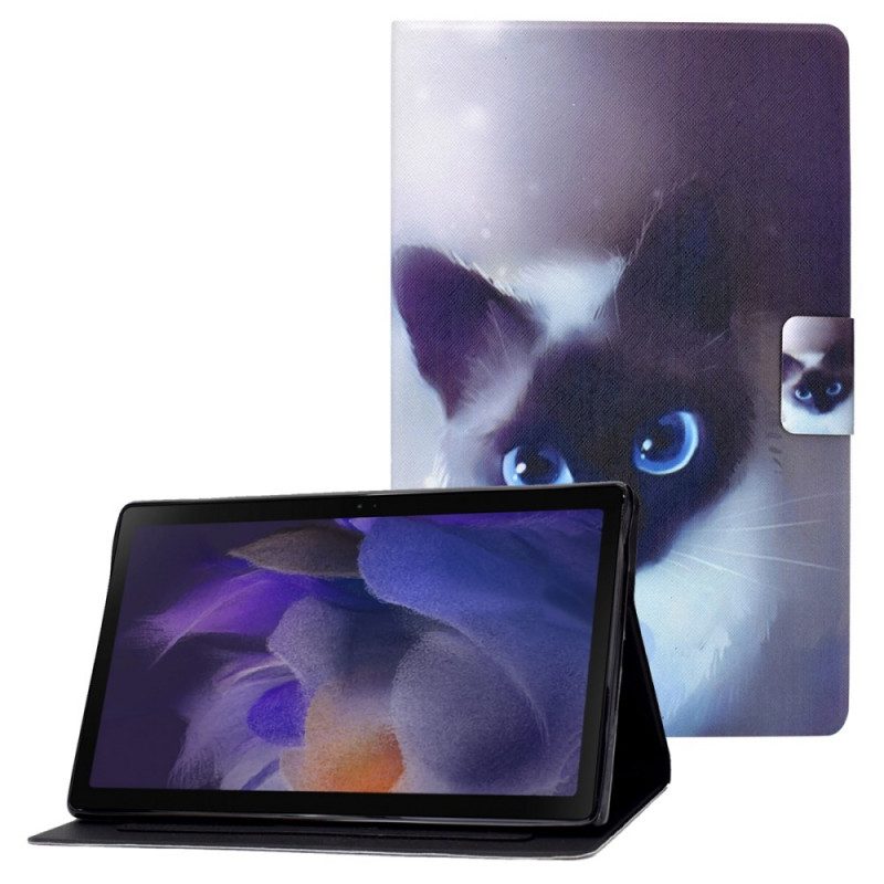 Fodral För Samsung Galaxy Tab A8 Blå Ögon Katt