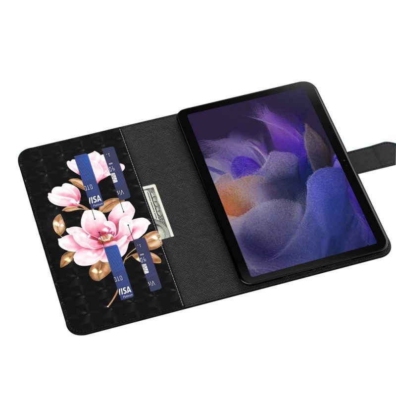 Fodral För Samsung Galaxy Tab A8 Trädblommor I Konstläder