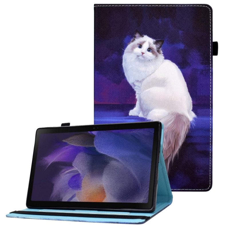 Fodral För Samsung Galaxy Tab A8 Vit Katt