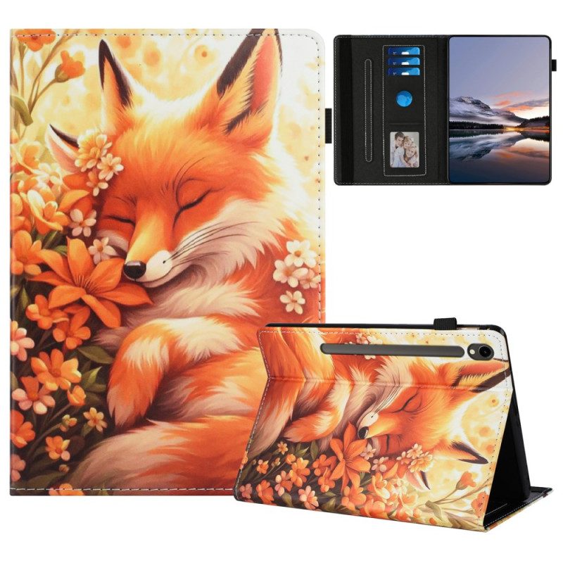 Fodral För Samsung Galaxy Tab S10 Fe Blommig Räv