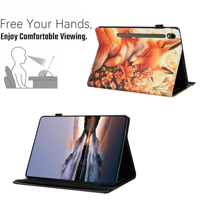 Fodral För Samsung Galaxy Tab S10 Fe Blommig Räv