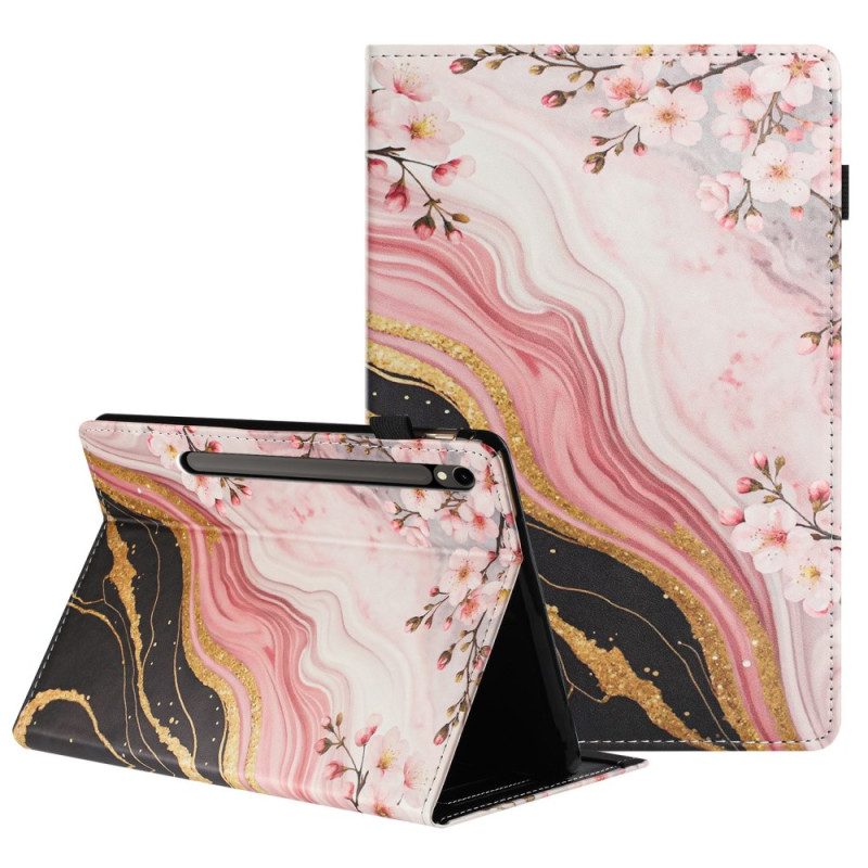 Fodral För Samsung Galaxy Tab S10 Fe Marmorblommönster