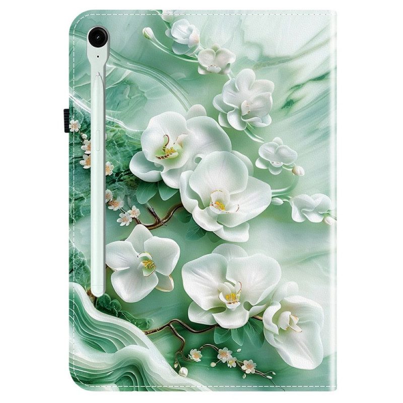Fodral För Samsung Galaxy Tab S10 Fe Plus Jadeblommor
