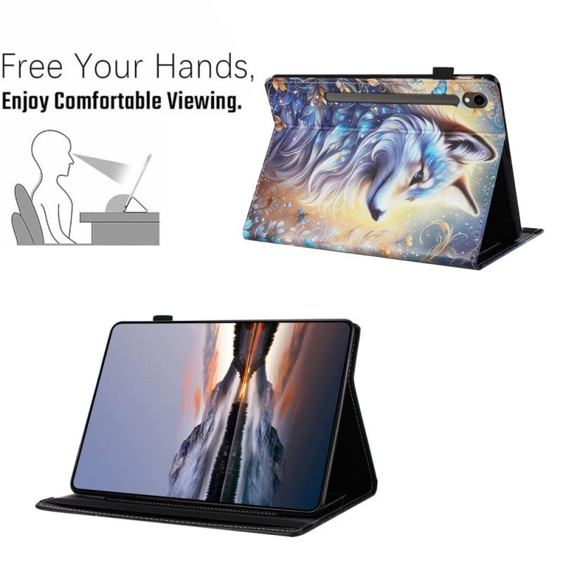 Fodral För Samsung Galaxy Tab S10 Fe Vit Varg