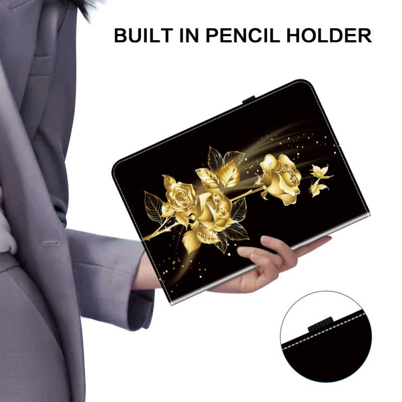 Fodral För Samsung Galaxy Tab S10 Plus Gyllene Rosor