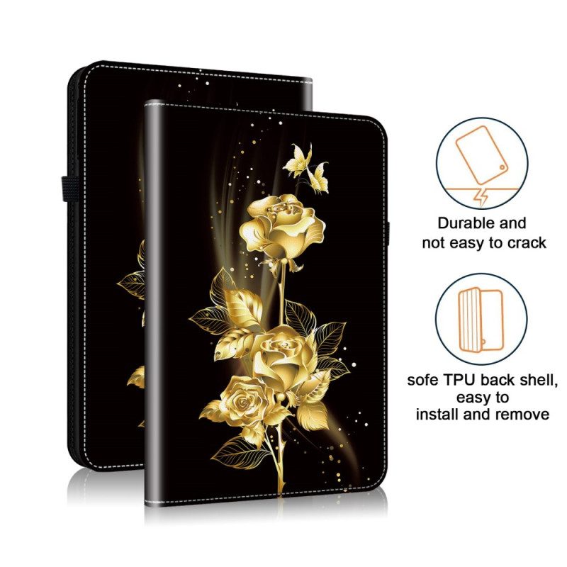 Fodral För Samsung Galaxy Tab S10 Plus Gyllene Rosor