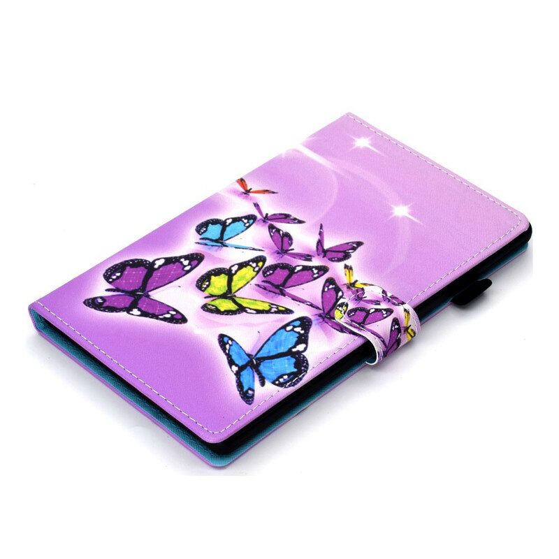 Fodral För Samsung Galaxy Tab S7 / Tab S8 Målade Fjärilar