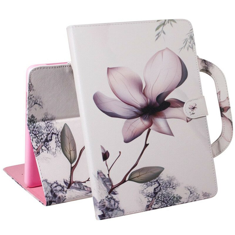 Fodral För Samsung Galaxy Tab S7 / Tab S8 Vintageblomma Med Handtag