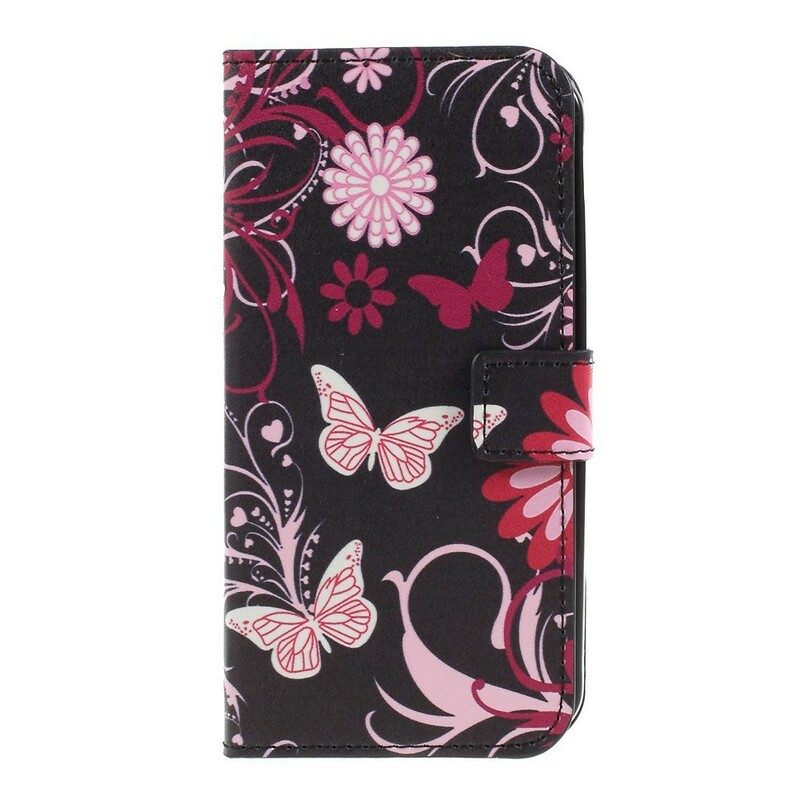 Fodral För Samsung Galaxy XCover 4 / 4S Fjärilar Och Blommor