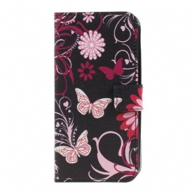 Fodral För Samsung Galaxy XCover 4 / 4S Fjärilar Och Blommor