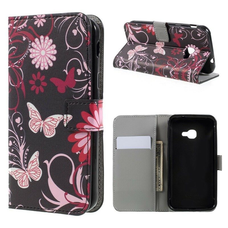 Fodral För Samsung Galaxy XCover 4 / 4S Fjärilar Och Blommor