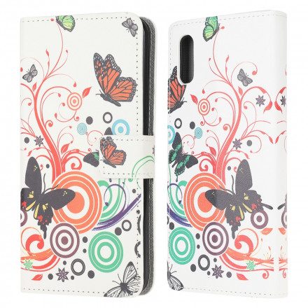 Fodral För Samsung Galaxy XCover 5 Fjärilar Och Blommor