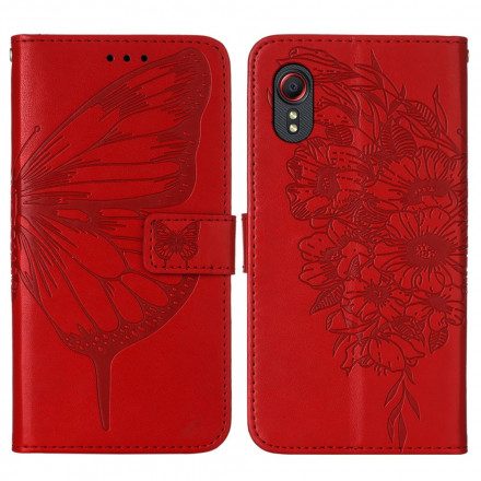 Fodral För Samsung Galaxy XCover 5 Fjärilsdesign Med Rem