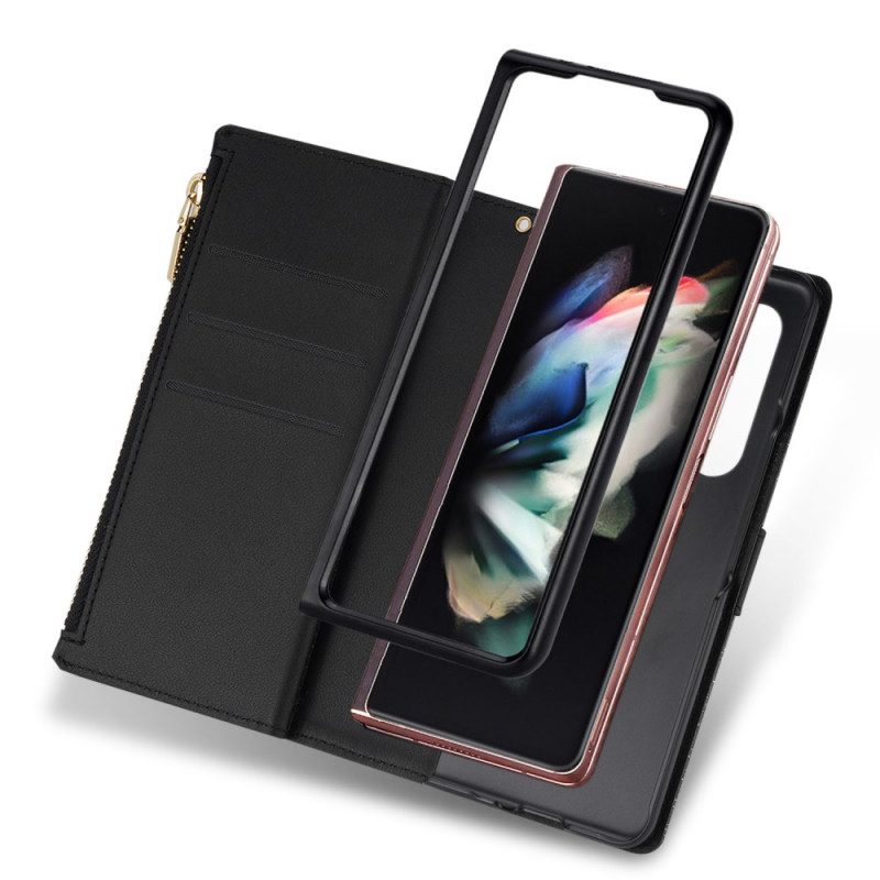 Fodral För Samsung Galaxy Z Fold 3 5G Plånboksfodral Plånbok Med Blixtlås