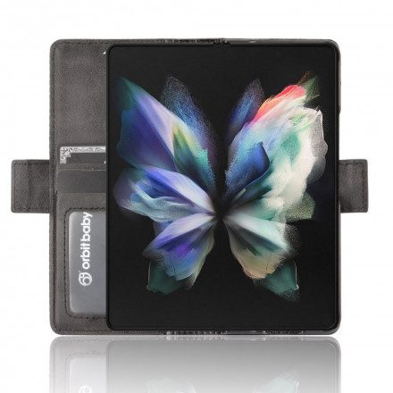 Fodral För Samsung Galaxy Z Fold 3 5G Styliserad Lädereffekt