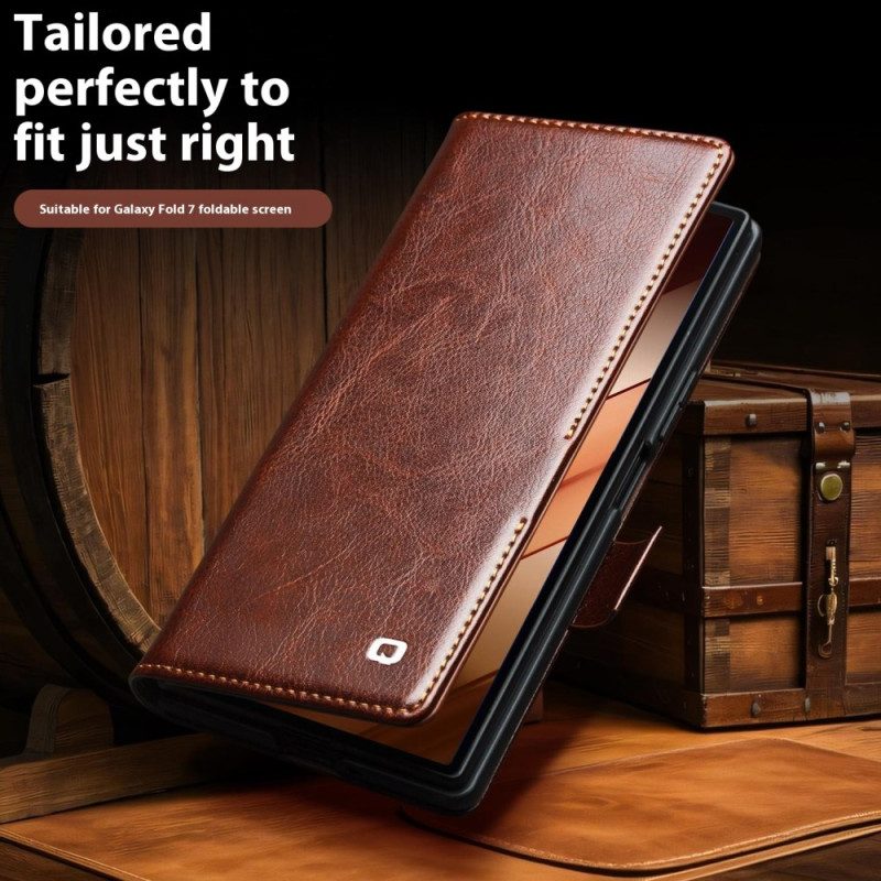 Fodral För Samsung Galaxy Z Fold 7 Korthållare I Läder