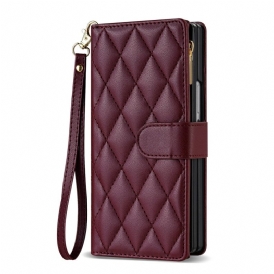 Fodral För Samsung Galaxy Z Fold 7 Vadderad Med Axelrem Och Rem