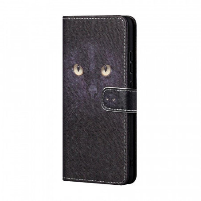 Fodral Samsung Galaxy A13 5G / A04s Med Kedjar Strappy Black Cat Eyes