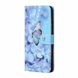 Fodral Samsung Galaxy A13 5G / A04s Med Kedjar Strappy Diamond Butterflies