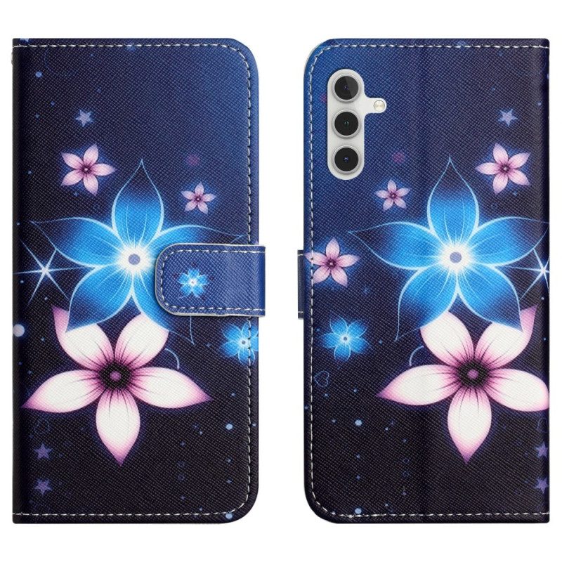 Fodral Samsung Galaxy A17 4g / 5g Blå Blommor